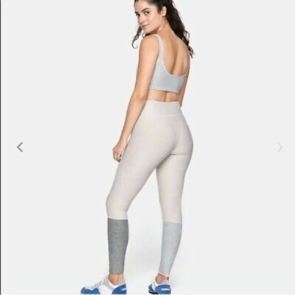 Outdoor Voices Flow Dipped Leggings 7/8 Gray White Small Color Block - Picture 2 of 3